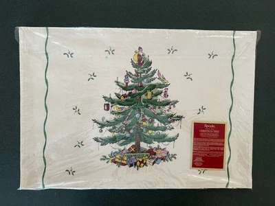 Spode Classic Damask Christmas Tree Placemats Set of 4 ~ Factory Sealed Vtg New - Image 1 of 4