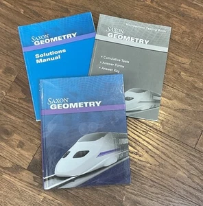 Saxon Geometry (1st Ed) SET, Textbook, Solutions, & Test Book - Picture 1 of 4