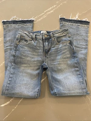 Tilly’s RSQ 儿童 10 码蓝色复古高腰喇叭牛仔裤原始下摆 — 第 1/4 张图片