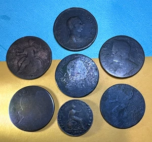 ☆ Old Colonial Copper Coins Lot #3 ☆ mostly King George II & George III ☆ - Picture 1 of 1