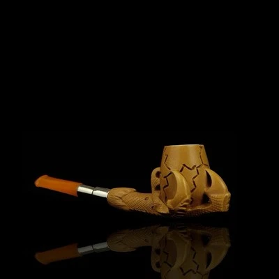 Cachimbo de garra prateada CUTTY BLOCO ESPUMA DO MAR-NOVO-ESCULPIDO À MÃO COM Estojo #1341 - Imagem 1 de 4