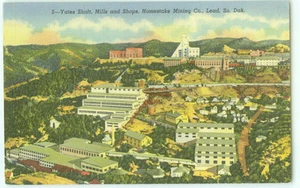 5-YATES SCHACHT, MÜHLEN & GESCHÄFTE, HOMESTAKE MINING CO., BLEI, SO. DAK 1950 - Bild 1 von 1