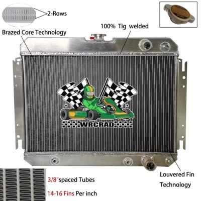 Radiador de 2 filas apto para Chevrolet Impala LS 1963-1968 1967 intercambiable aluminio #CC289B-LS Foto 1 de 4