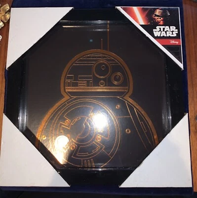 Disney Star Wars BB-8 Framed Picture Hanging Wall Artissimo 10x10 - Image 1 of 4