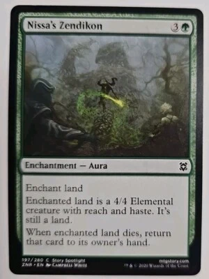 MTG Magic The Gathering Card Nissa's ZendikonEnchantment Aura Green ZNR - Image 1 of 2