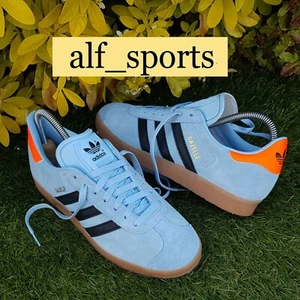 ❤ BNWB & Genuine Adidas Originals ® Gazelle Trainers Clear Sky Orange UK Size 9 - Picture 1 of 19