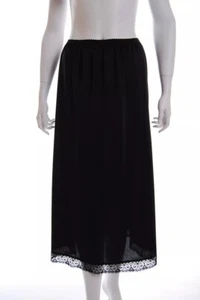 Ladies Waist Half Slip Underskirt Polyester Petticoat Skirt Length 32" Black - Picture 1 of 1