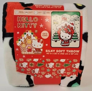 Hello Kitty Christmas Throw Blanket 40" x 50" Silky SUPER SOFT NEW - Picture 1 of 4