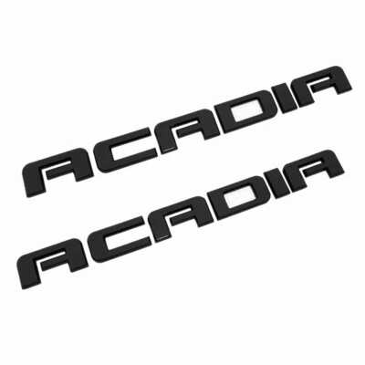 2x Se adapta a la puerta delantera o trasera de Acadia placa de identificación logotipo emblema negro brillante Foto 1 de 4