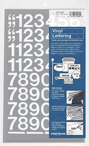 Self-Adhesive Vinyl Numbers, 1 Inch High, White, 44 per Pack (01136) - Picture 1 of 4