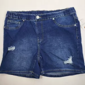 Just Be Women's Size 1X Distressed Pull On Denim Stretch Shorts New with Tags - Picture 1 of 9