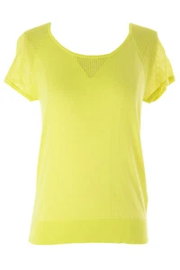 August Silk Women's Kinetic Lime Mesh Inset Short Sleeve Sweater NWT $48 - Picture 1 of 2