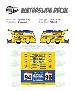 WB 002 WHITE BASE Waterslide Decals SPOON RACING For Custom 1:64 Die cast - Picture 1 of 4