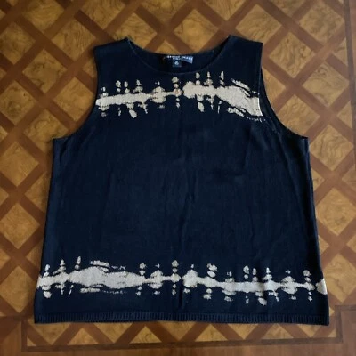 Josephine Chaus Talla Grande 2XL Y2K De Colección Arte Para Usar Negro Seda Tejido Dinero Antiguo Foto 1 de 4