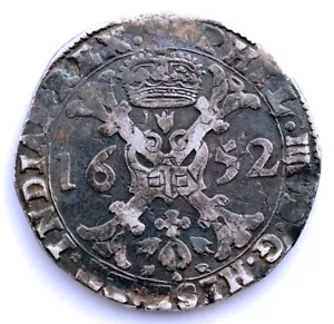 SC. Spain-Felipe IV. 1 Patagón. 1652 Brabante. MBC+/VF+. Plata 27,78 g. ESCASA - Imagen 1 de 2