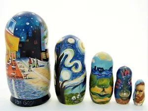 5 Poupées russes exclusive H19 Van Gogh Matriochka Russian Doll Matrioshka - Imagen 1 de 4