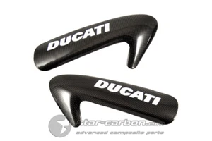 DUCATI SBK 848 1098 1198 CARBON FIBER TANK PROTECTIONS - Picture 1 of 5