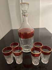 VINTAGE, MADE IN ITALY, DECANTER & SET OF 6 SHOT GLASSES