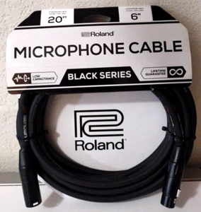 Roland 20 ft Microphone Cable RMC-B20 Black Series Low Capacitance + Oxygen Free - Picture 1 of 4