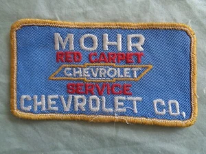 MOHR RED CARPET CHEVROLET SERVICE UNIFORM VINTAGE PATCH 4 X 2 INCHES - ORIGINAL - Picture 1 of 4