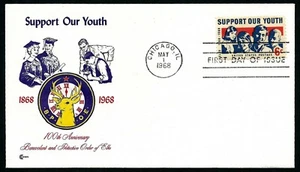 USA, SCOTT # 1342, CC CACHETS FDC COVER SUPPORT OUR YOUTH, YEAR 1968 - Picture 1 of 1