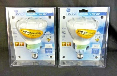 GE 66668 REVEAL DIMMABLE COMPACT FLUORESCENT LIGHT, 26 WATT 2 Pack - Image 1 of 2