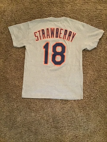 Mens Darryl Strawberry NY New York Mets Vintage Majestic Jersey Shirt Sz Medium Cover