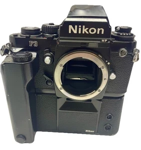Nikon F3 Eye Level 35mm SLR Film Camera Black body & MD-4 Drive Only Good - Picture 1 of 9