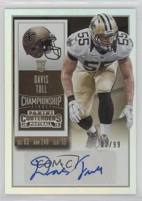 2015 Panini Contenders Championship Ticket /99 Davis Tull (Base) Rookie Auto RC - Image 1 of 2