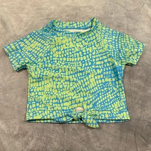Rash Guard Top New without Tags Girls 12 Short Sleeve Beach Tropical Z by Zella - Picture 1 of 5