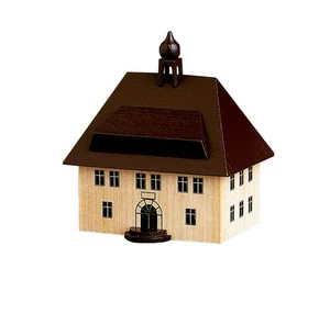 Rathaus 7,5 cm Tischdeko Erzgebirge NEU Seiffen Weihnachten Dorf Haus Holz natur - Picture 1 of 1