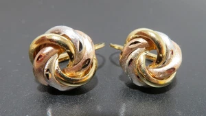 14K TRI-COLOR DROP EARRINGS 3.60 grams (G134013) - Picture 1 of 7