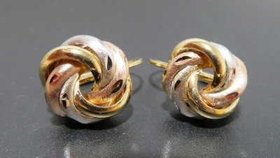 14K TRI-COLOR DROP EARRINGS 3.60 grams (G134013) - Image 1 of 4