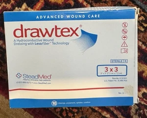 Drawtex 3X3 nagelneu im Karton hydroleitfähige Wundauflage mit LevaFiber - Bild 1 von 4