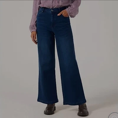 Ben de Lisi Wide Leg Jean Petite Dark Wash  Size.14P.( Waist 81.3, Hip...99.1cm - Image 1 of 4