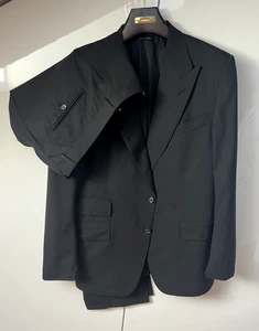 Tom Ford Signature Peak Lapel "Windsor" Suit Black 54R (44R) Suit $5,900 - Picture 1 of 19