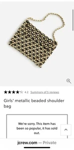 J Crew Schultertasche Mädchen Metallic Perlen Neu - Bild 1 von 3