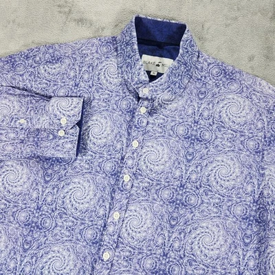 Camisa Blake Mill Para Hombres XL Púrpura Botón Frontal Manga Larga Cachemira Espiral Remolino Foto 1 de 4