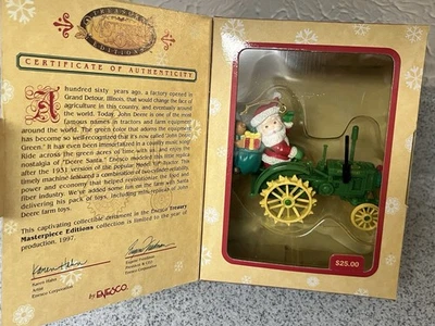 Enesco Treasury Masterpiece Edition John Deere Modelo Tractor Ornamento Santa 1997 Foto 1 de 4