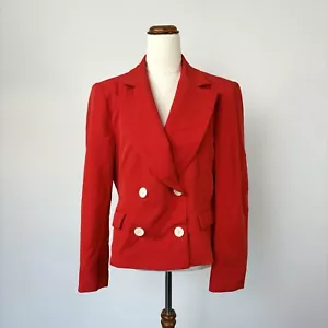 Zara Womens Blazer Jacket Red Double Breasted Red Bright Size XL NWT - Picture 1 of 6