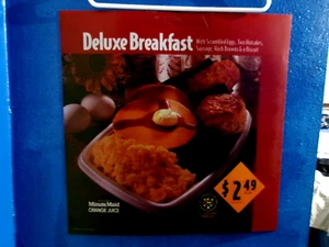 Cartel de translite de desayuno mcdonalds Deluxe 21 3/4" x 21 3/4", 1995 - Imagen 1 de 2