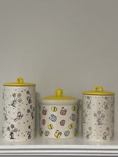 Peanuts Snoopy Easter Spring Canister Set Of 3 With Canary Yellow Lids