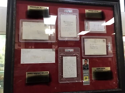 John Gotti - James Whitey Bulger- Greselda Blanco - Frank Lucas 签名 PSA 显示屏 — 第 1/4 张图片