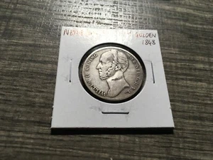 1848 Netherlands 1 Gulden Silver # 3009s 🇳🇱 - Picture 1 of 2