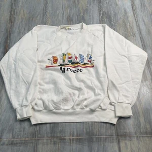 Felpa Grecia Vintage Adulto XL Bianco 1979 Pullover Nautico - Foto 1 di 4