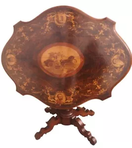 Museale Tavolo intarsiato a Cappello del Prete Ignazio Scotto Savona - Bild 1 von 17