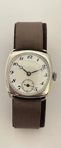 Vintage Rolex Unicorn Trench Military Watch Silver Big Lugs Cushion SERVICED - Picture 1 of 24