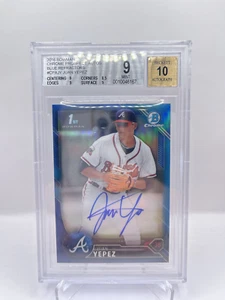 Bowman Chrome Juan Yepez 1st Bowman 2016 refractor azul automático/150 BGS 9/10 - Imagen 1 de 2
