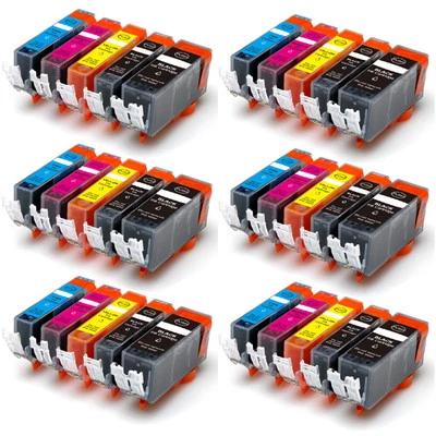 30 PK New Ink Set + Chip for PGI-5BK CLI-8 Canon MP500 MP530 MP600 MP610 MP800 - Image 1 of 4