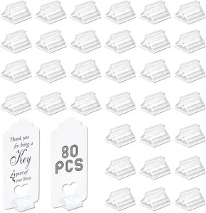 80 Pcs Place Card Holders for Table, Clear Game Card Stands Plastic Game Piece H - Picture 1 of 7